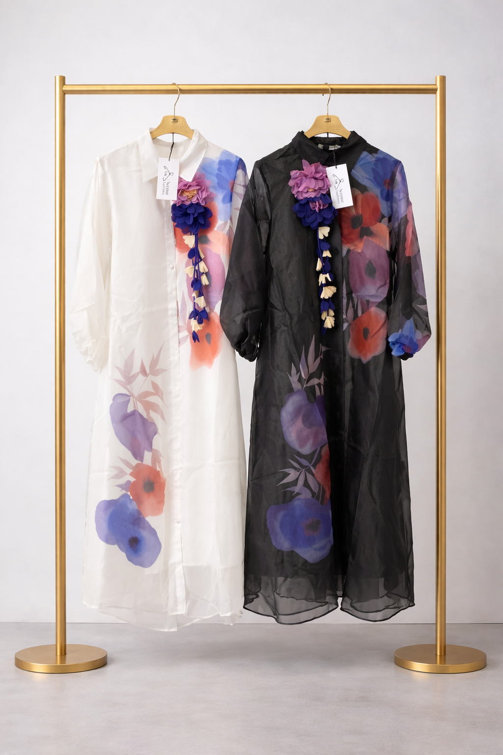 FLORAL ORGANZA DRESS