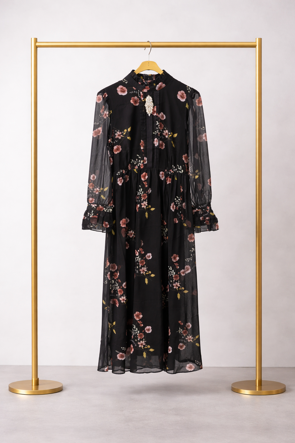 6867 FLORAL CHIFFON DRESS