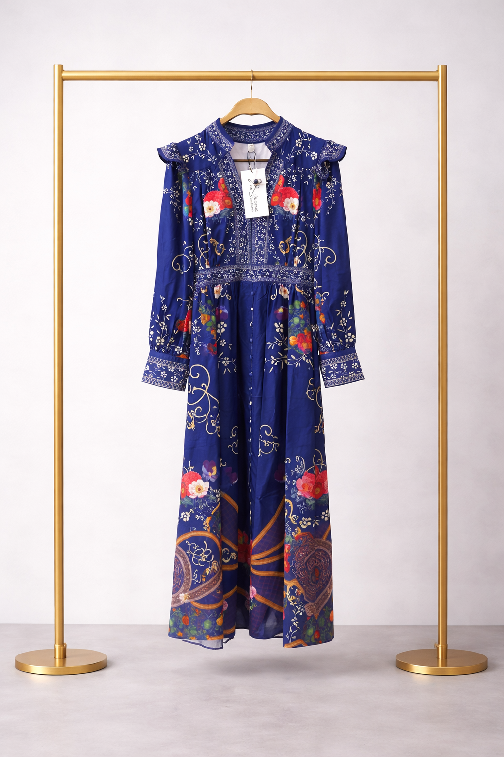 FLORAL PRINT BUTTON FRONT DRESS