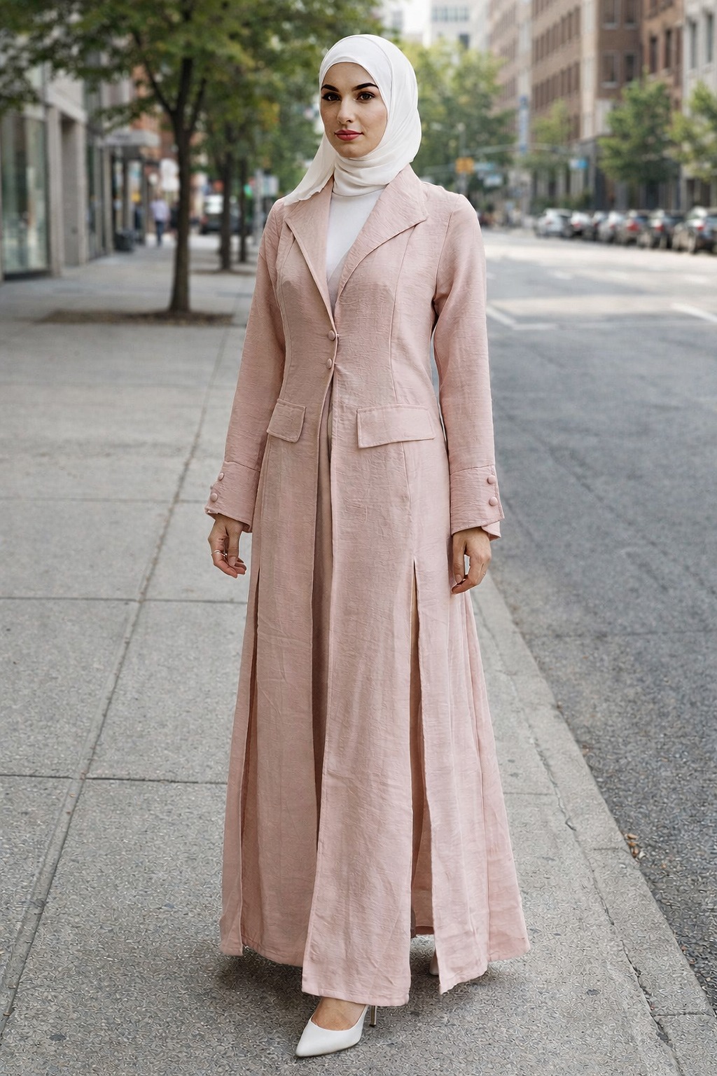 DR1057-S25-59 LOLLIES CELLINE COAT ABAYA