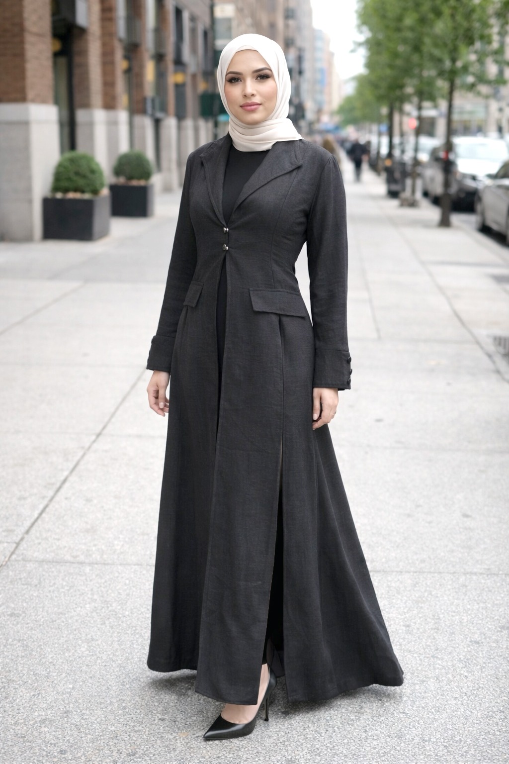 DR1057-M3346 BESIKTOS CELINE COAT ABAYA