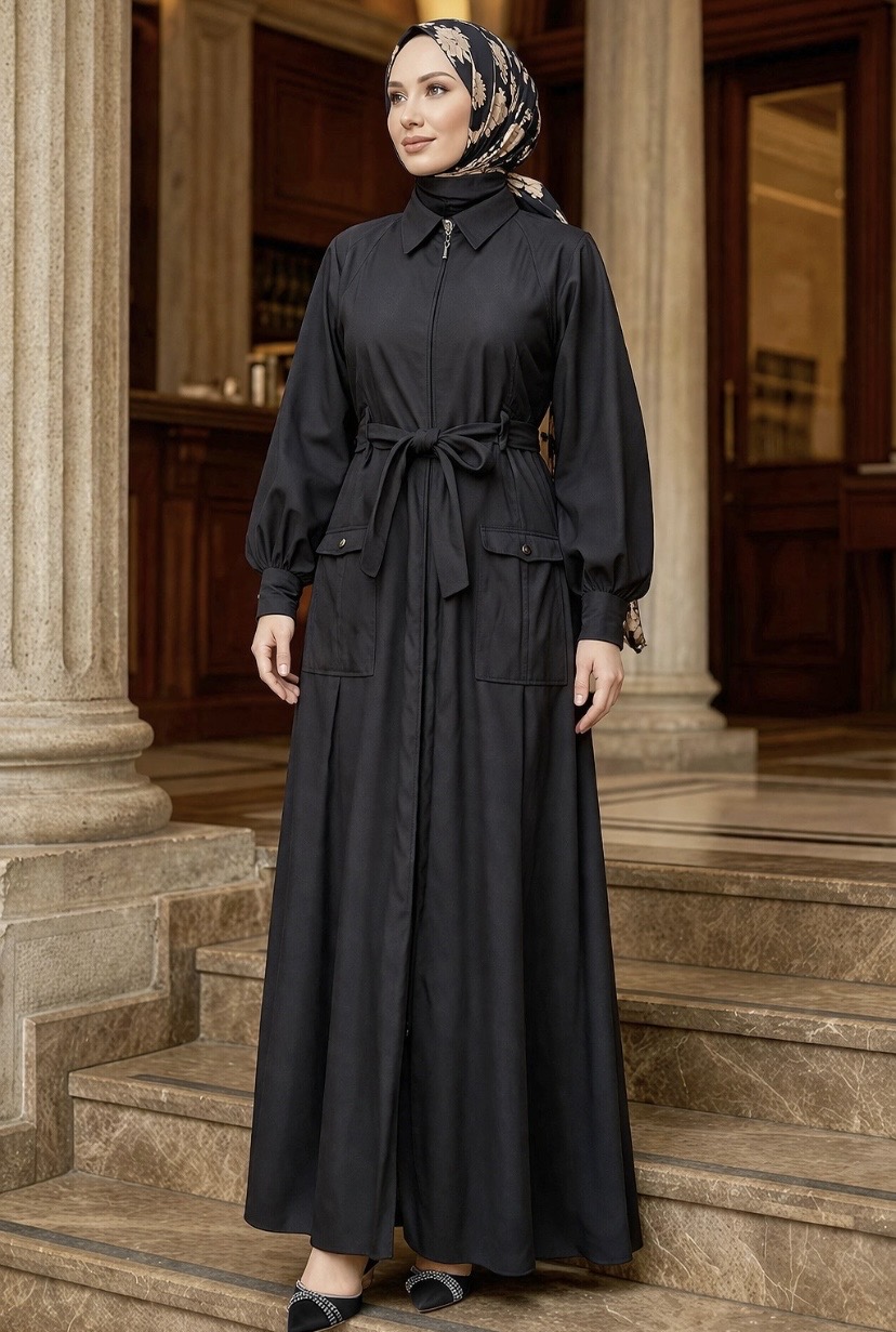 DR1053-AS432 CATIONIC ROMA POCKET ABAYA